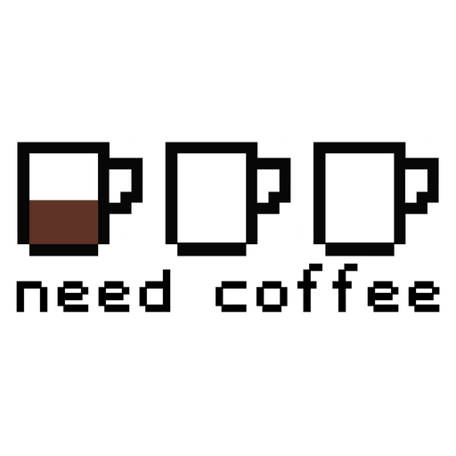 here is a Need Coffee Cups Level Sticker from the Food and Beverages collection for sticker mania