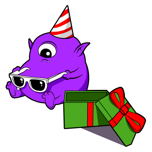 here is a One-Eyed Monster Birthday Sticker from the Holidays collection for sticker mania