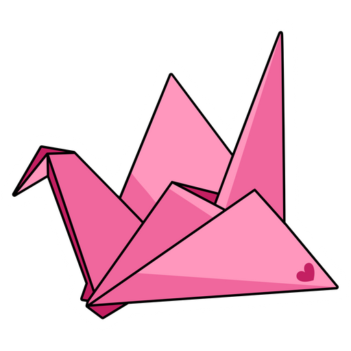 Origami Pink Paper Crane Sticker