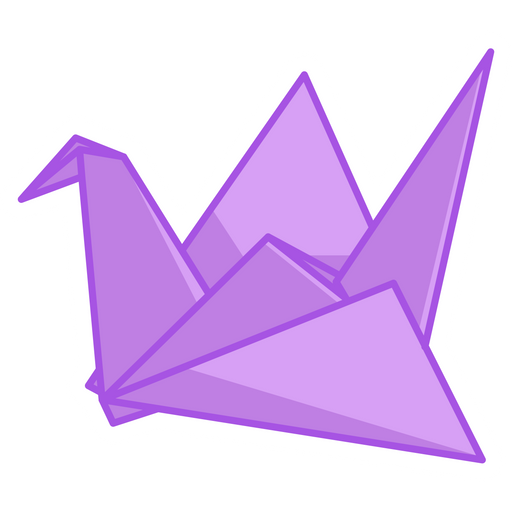 VSCO Girl Origami Purple Paper Crane Sticker