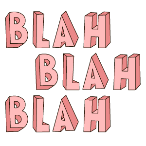 here is a Pink Blah Blah Blah Sticker from the Inscriptions and Phrases collection for sticker mania