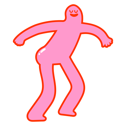 here is a Pink Gummy Man Sticker from the Noob Pack collection for sticker mania