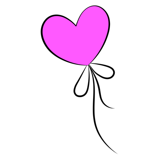 Pink Heart Balloon Sticker