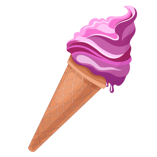 Pink Ice Cream in Waffle Cone Sticker