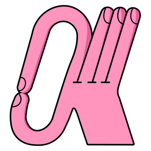 Pink OK Hand Sticker