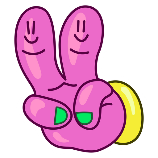 here is a Pink Victory Hand Sticker from the Noob Pack collection for sticker mania