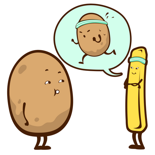 here is a Potatoes Sport Talk Sticker from the Food and Beverages collection for sticker mania