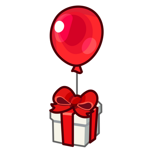 here is a Present with Balloon Sticker from the Noob Pack collection for sticker mania