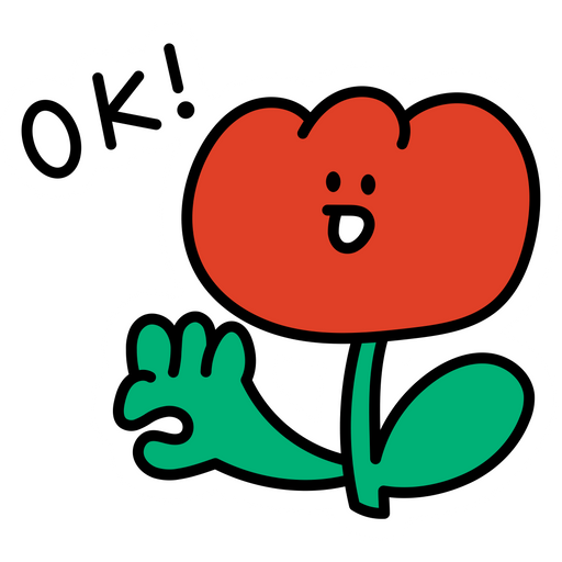 here is a Red Flower OK Sticker from the Noob Pack collection for sticker mania