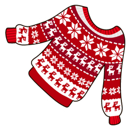 Red Snowflake Raindeer Christmas Jumper Sticker - Sticker Mania
