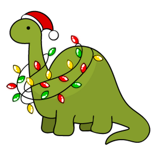 Roarsome Christmas Dinosaur Sticker