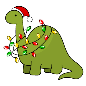 cool and cute Roarsome Christmas Dinosaur Sticker for stickermania