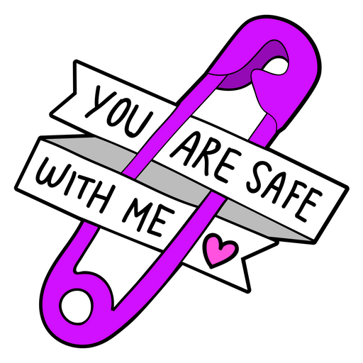 Safety Pin You are Safe with Me Sticker