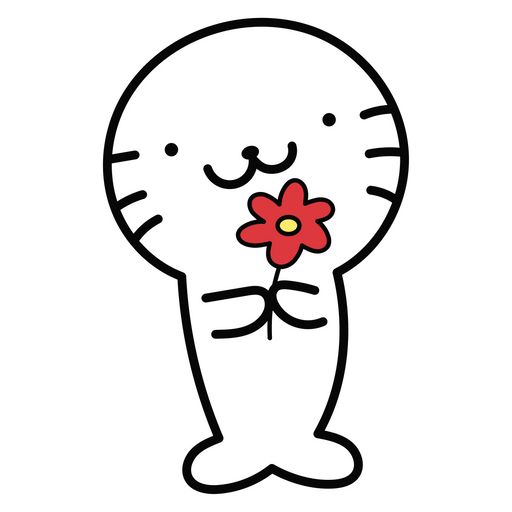 here is a Sanrio Hana-Maru and Flower Sticker from the Sanrio collection for sticker mania