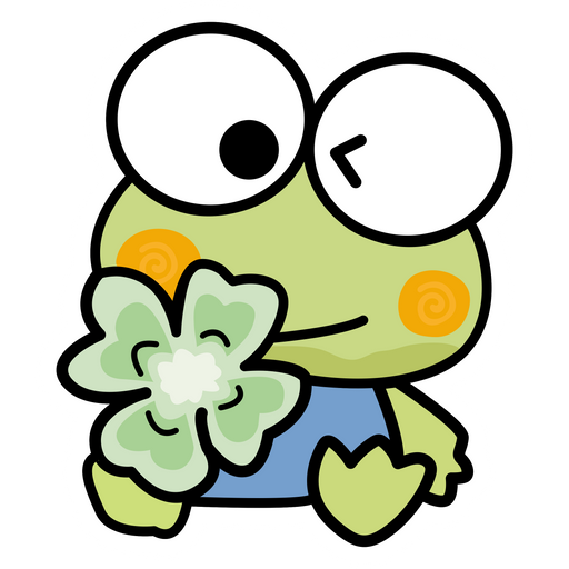 here is a Sanrio Keroppi Flower Sticker from the Sanrio collection for sticker mania