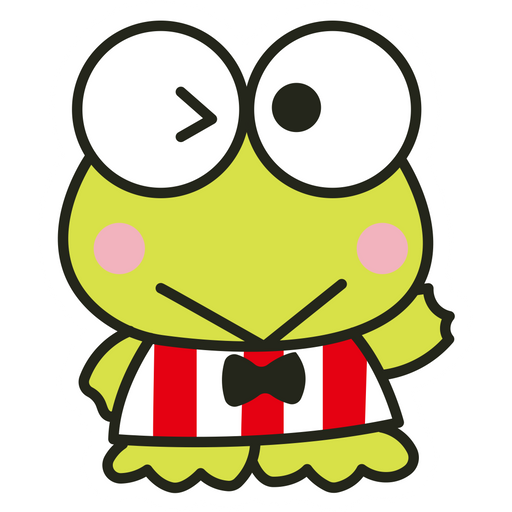 here is a Sanrio Keroppi Winks Sticker from the Sanrio collection for sticker mania