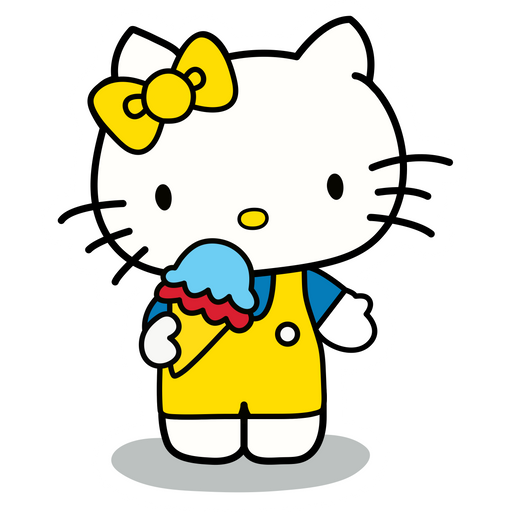 here is a Sanrio Mimmy White Eats Ice Cream Sticker from the Sanrio collection for sticker mania