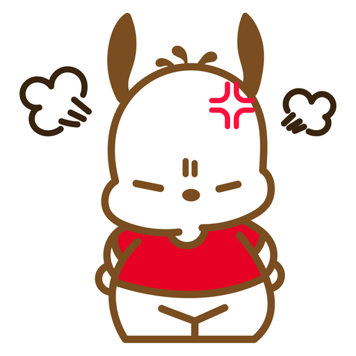 here is a Sanrio Pochacco Evil Sticker from the Noob Pack collection for sticker mania