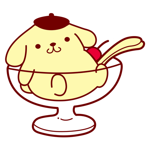 here is a Sanrio Pompompurin Dessert Sticker from the Noob Pack collection for sticker mania