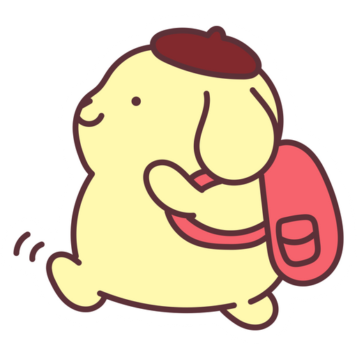 here is a Sanrio Pompompurin Goes to School Sticker from the Sanrio collection for sticker mania