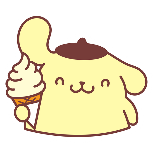 here is a Sanrio Pompompurin with Ice Cream Sticker from the Sanrio collection for sticker mania