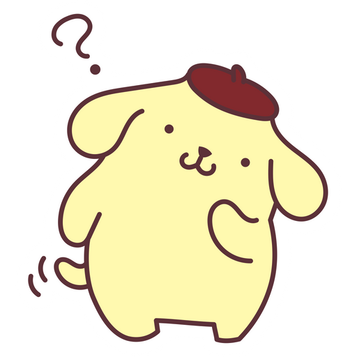 here is a Sanrio Pompompurin Question Sticker from the Sanrio collection for sticker mania