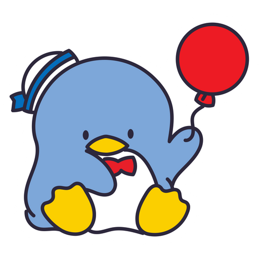 here is a Sanrio Tuxedo Sam and Balloon Sticker from the Sanrio collection for sticker mania