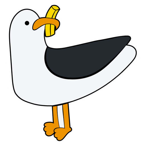 Seagull with French Frie Sticker