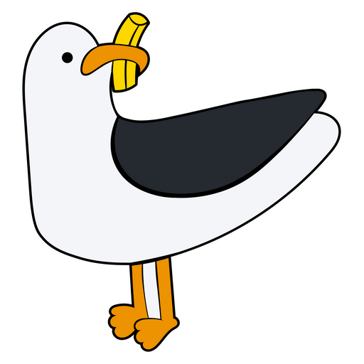 Seagull with French Frie Sticker - Sticker Mania