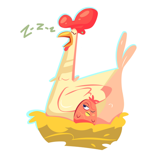 here is a Sleeping Сhicken Sticker from the Animals collection for sticker mania