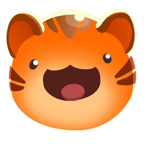 here is a Slime Rancher Tabby Slime Tiger Sticker from the Games collection for sticker mania