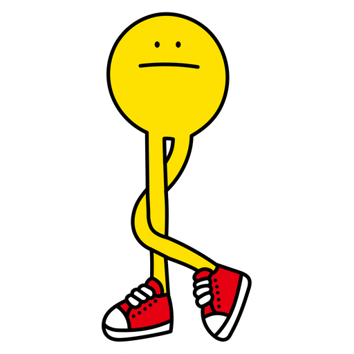 Smile with Long Legs in Sneakers Sticker