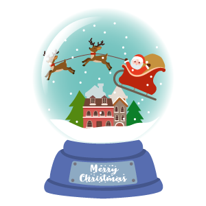 cool and cute Snow Globe Santa Claus Sticker for stickermania