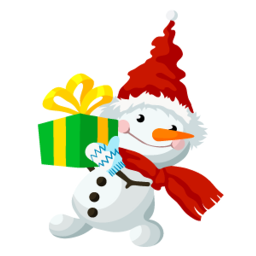 Snowman with a Gift Sticker
