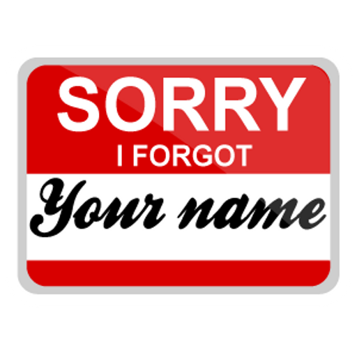 here is a Sorry I Forgot Your Name Card Sticker from the Inscriptions and Phrases collection for sticker mania