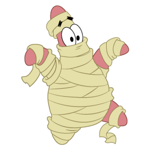 here is a SpongeBob Patrick Star Mummy from the SpongeBob collection for sticker mania