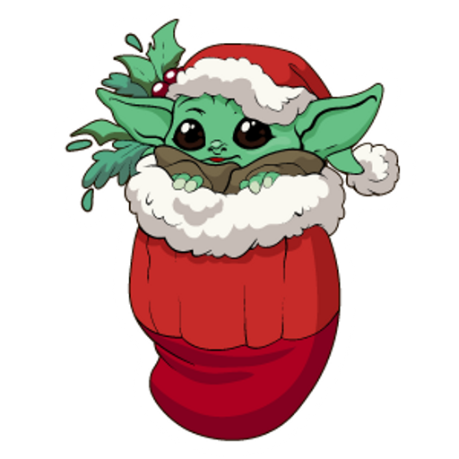 Download Star Wars Christmas Baby Yoda Sticker - Sticker Mania