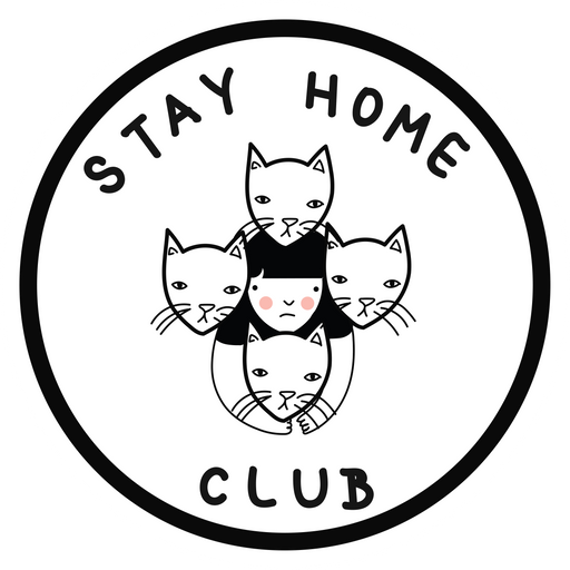 here is a Stay Home Club Sticker from the Cute Cats collection for sticker mania
