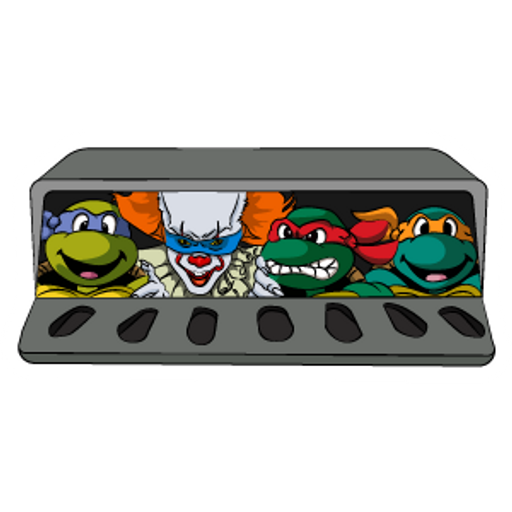 here is a Pennywise and Ninja Turtles Sticker from the Cartoons collection for sticker mania