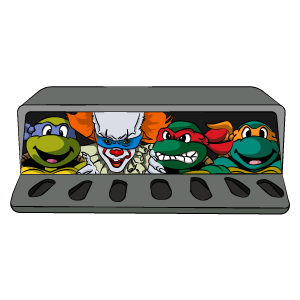 here is a Pennywise and Ninja Turtles Sticker from the Cartoons collection for sticker mania