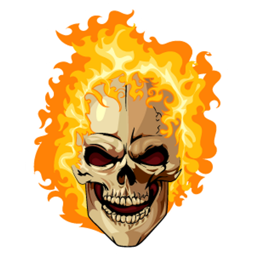 here is a Ghost Rider Fire Head Sticker from the Marvel collection for sticker mania