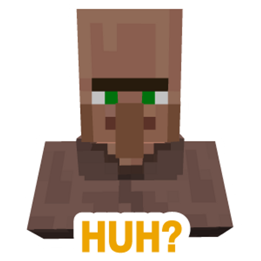 here is a Minecraft Villager Huh from the Minecraft collection for sticker mania