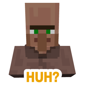 cool and cute Minecraft Villager Huh for stickermania