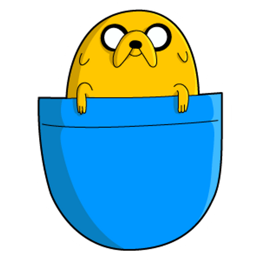 here is a Adventure Time Pocket Jake from the Adventure Time collection for sticker mania