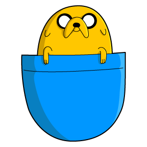 here is a Adventure Time Pocket Jake from the Adventure Time collection for sticker mania