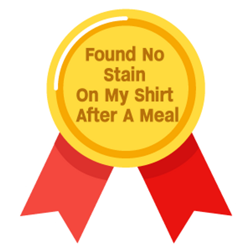 here is a Found No Stain On My Shirt After a Meal Medal Sticker from the Noob Pack collection for sticker mania