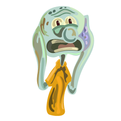 here is a Squidward Scream Painting from the SpongeBob collection for sticker mania