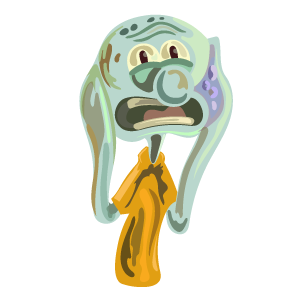 here is a Squidward Scream Painting from the SpongeBob collection for sticker mania
