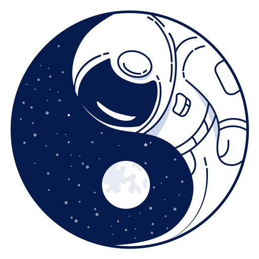 here is a Yin and Yang Astronaut in Space Sticker from the Outer Space collection for sticker mania