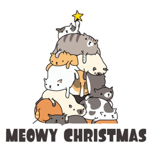 here is a Meowy Christmas Sticker from the Holidays collection for sticker mania